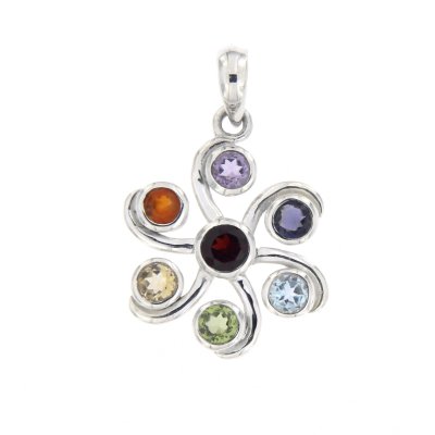 Multiple gemstones Symbol pendant P9-016