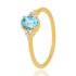 Blauwe Topaas met diamant Ring model R010734